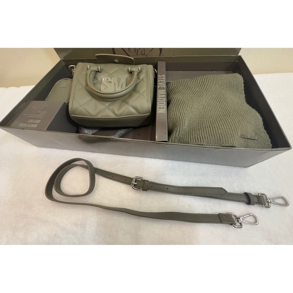 NWT Steve Madden Olive Green Quilted Bag Set - Picture 13 of 13